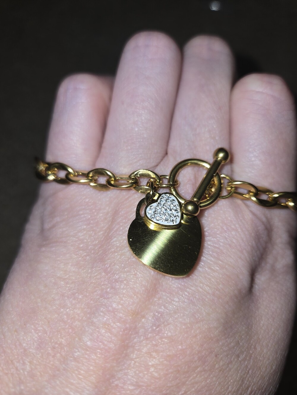 Handmade Gold Bracelet • Heart Charm Jewelry 324 - Picture 2 of 4